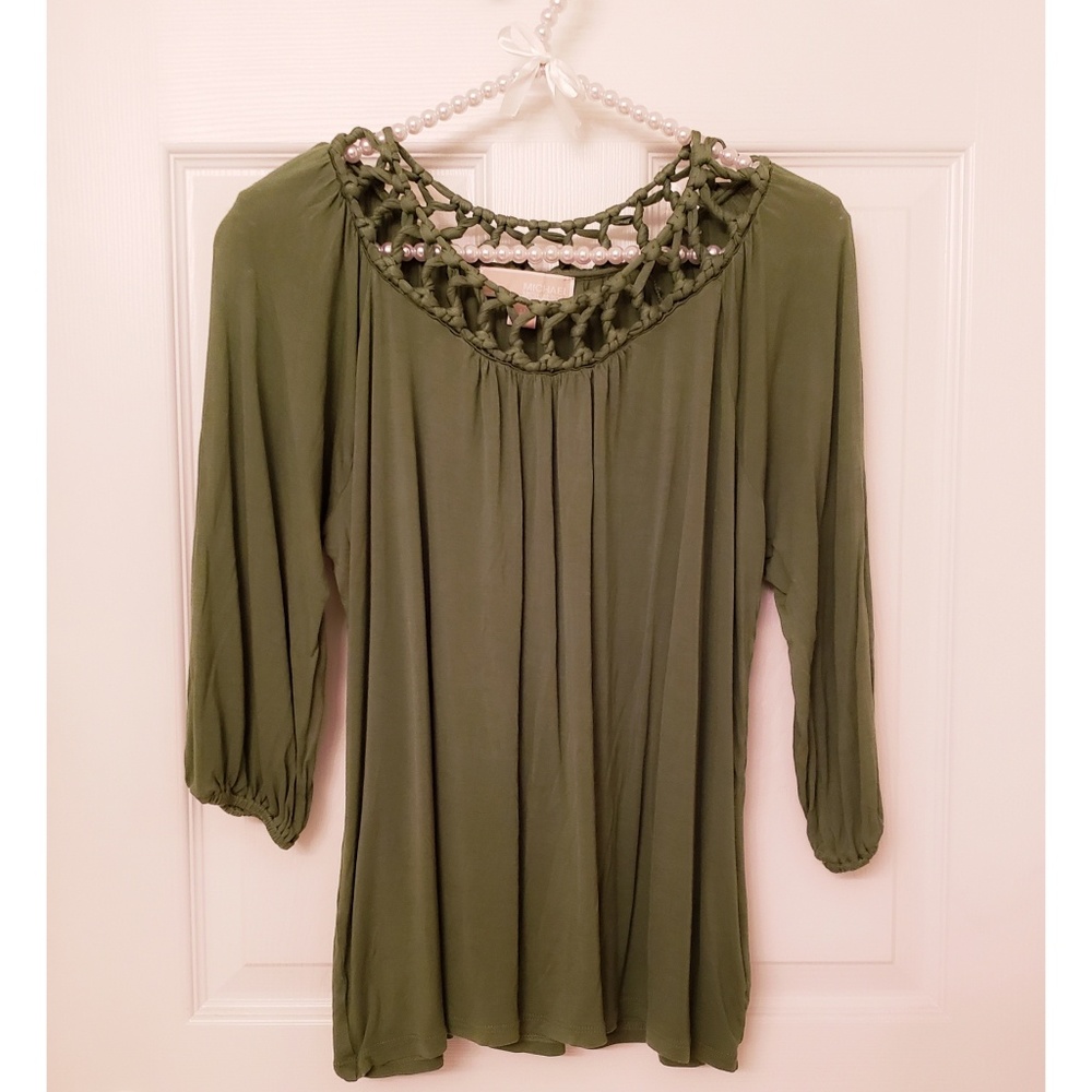 🎉HP!!🎉Michael Kors | Top w/Braided Neckline - Picture 2 of 7